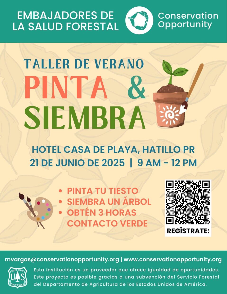 Flyer Taller de Verano Pinta & Siembra